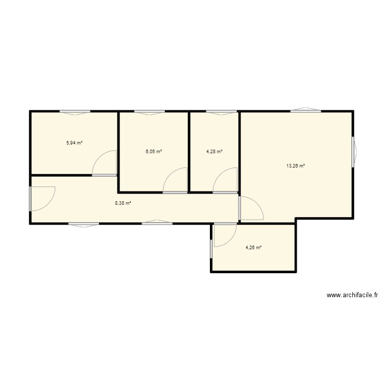 duque de sesto 12. Plan de 6 pièces et 42 m2