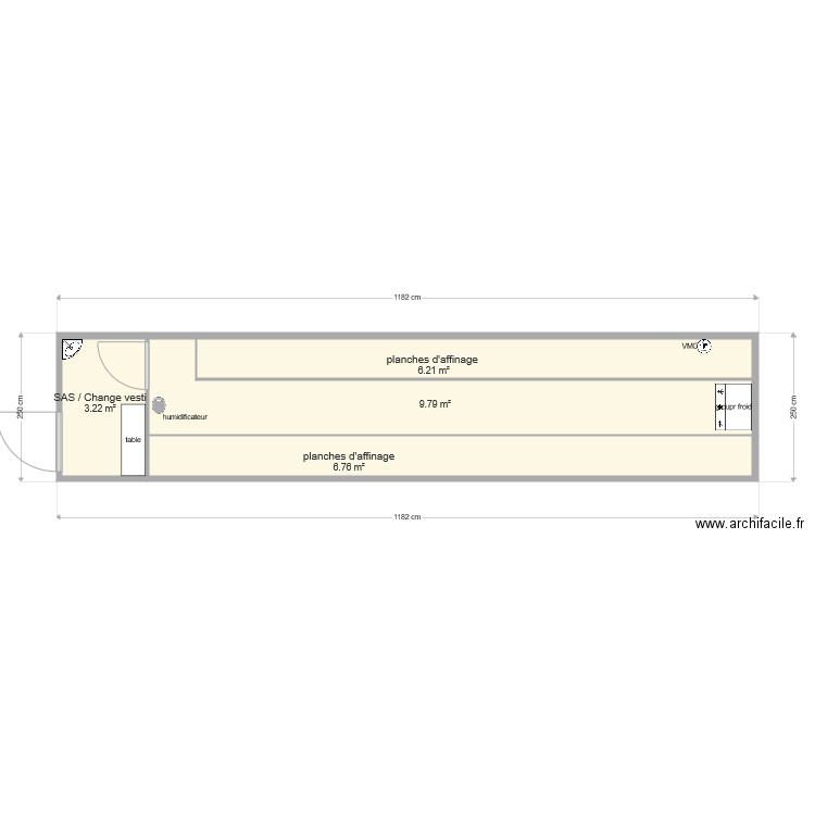 pièce affinage. Plan de 0 pièce et 0 m2