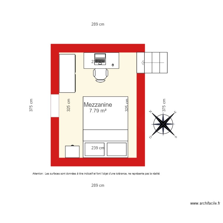 BI 2103 Mezzanine coté. Plan de 0 pièce et 0 m2