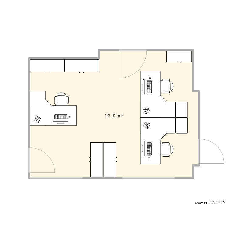 bureau admin. Plan de 1 pièce et 24 m2