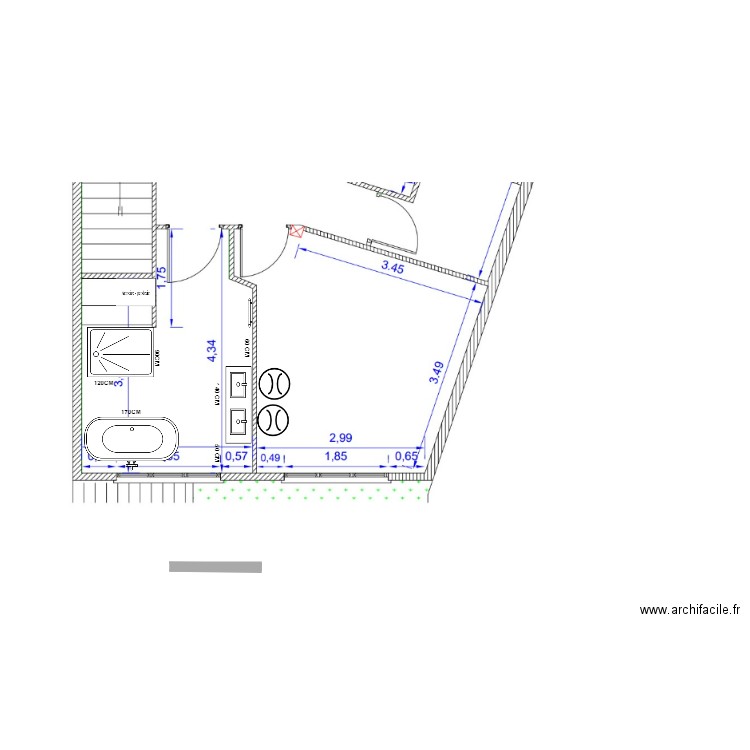 SDB. Plan de 0 pièce et 0 m2