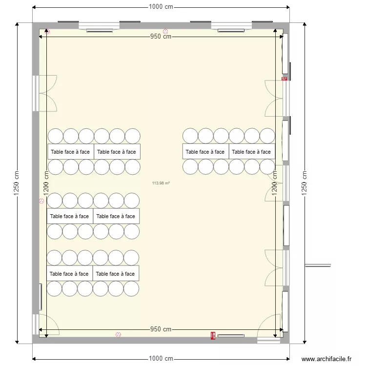 salle. Plan de 