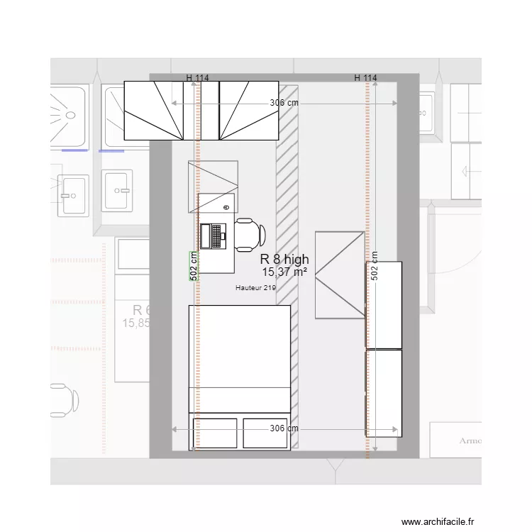 Noyer travaux. Plan de 