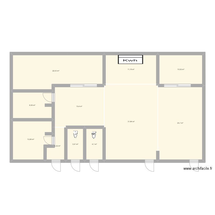 ONATi - Conception. Plan de 11 pièces et 147 m2