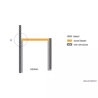 detail kitchen wood beam