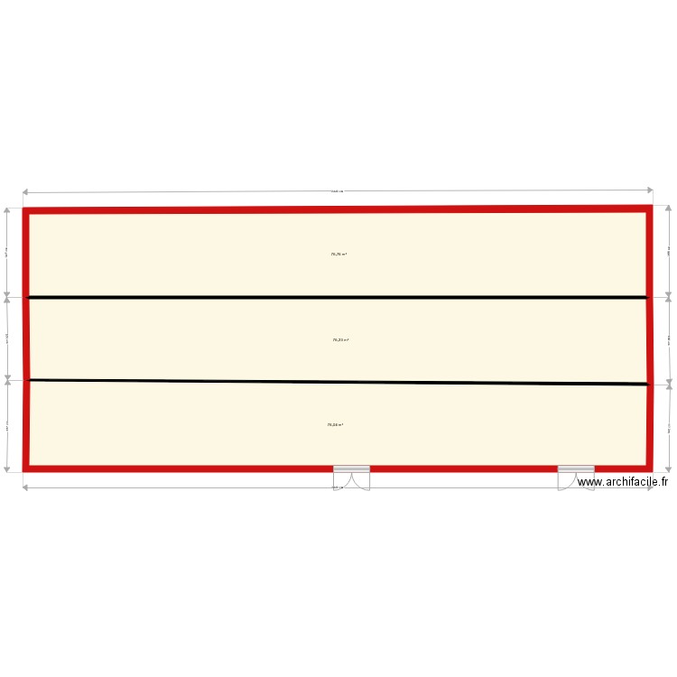 tilleuls. Plan de 3 pièces et 229 m2