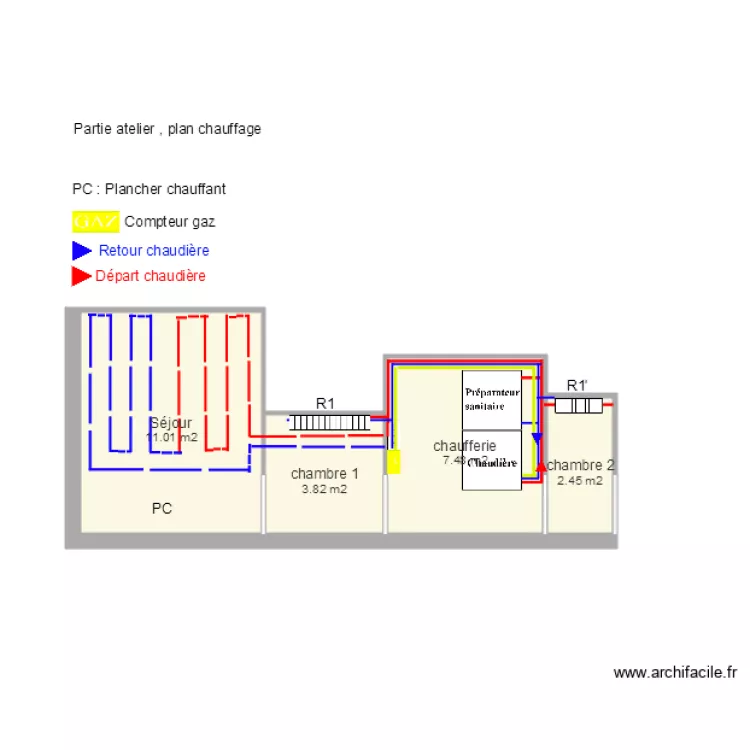 atelier plan chauffage. Plan de atelier plan chauffage. Plan de