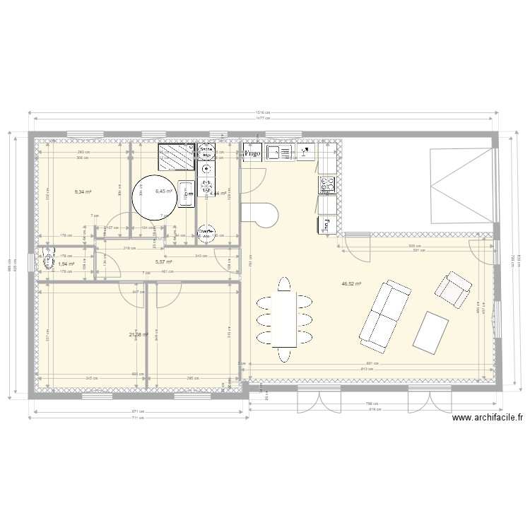 ARTISANALE 3. Plan de 7 pièces et 96 m2