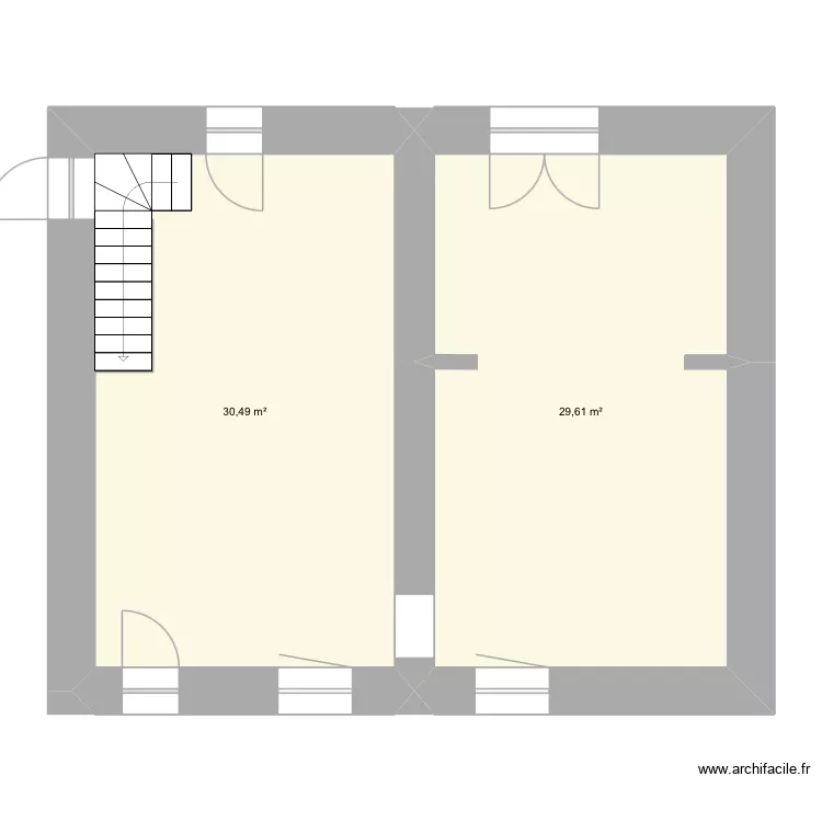 Senzeille. Plan de 2  et 60 m²