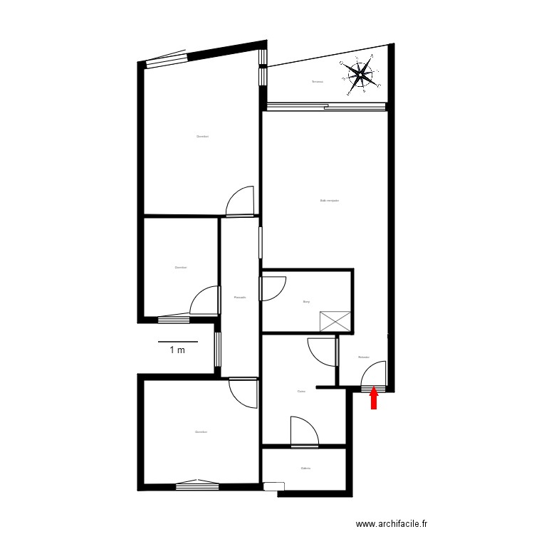 ED. CARMEN, ESC. B, 4-2. ANDORRA. Plan de 10 pièces et 57 m2