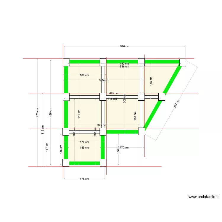 la cabane fondation. Plan de 