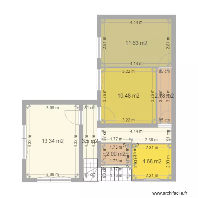 St Etienne &eacute;tage r&eacute;nov&eacute;. Plan de 