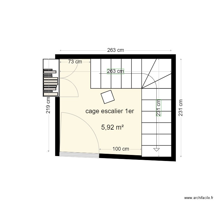 cage escalier. Plan de 0 pièce et 0 m2