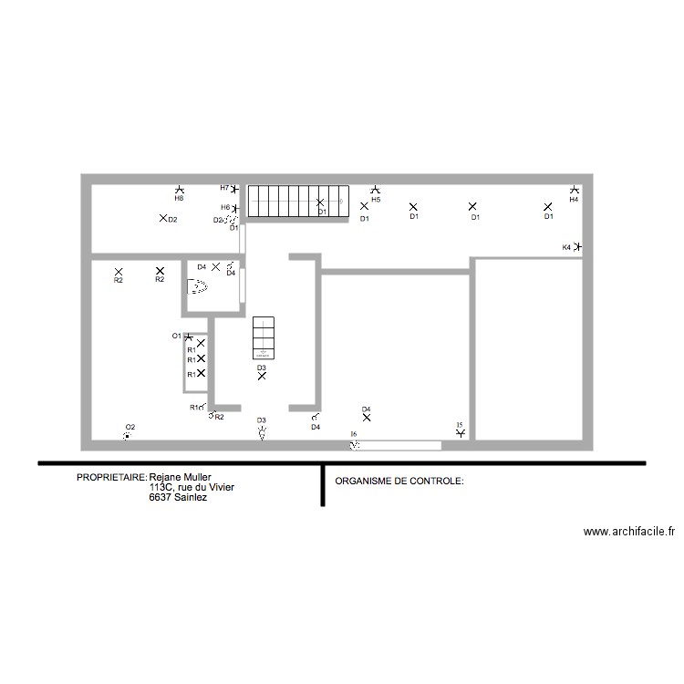 ETAGE MICHEL SAINLEZ. Plan de 0 pièce et 0 m2