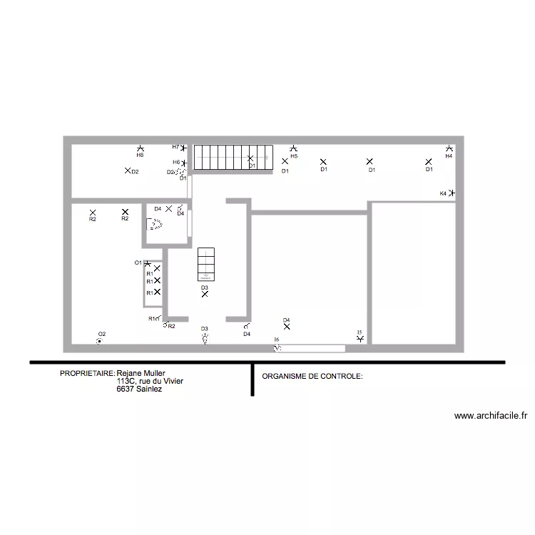 ETAGE MICHEL SAINLEZ. Plan de 