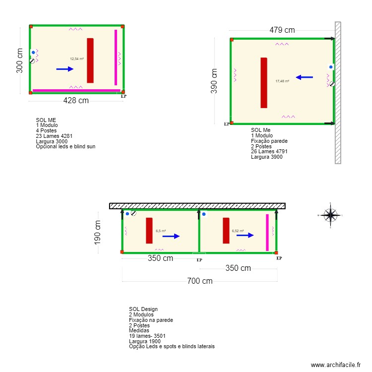 Rodrigo Passos- Tavira. Plan de 4 pièces et 43 m2