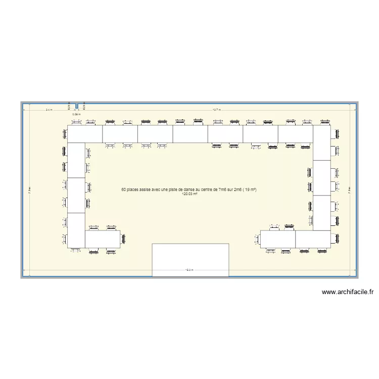 salle mariage. Plan de 