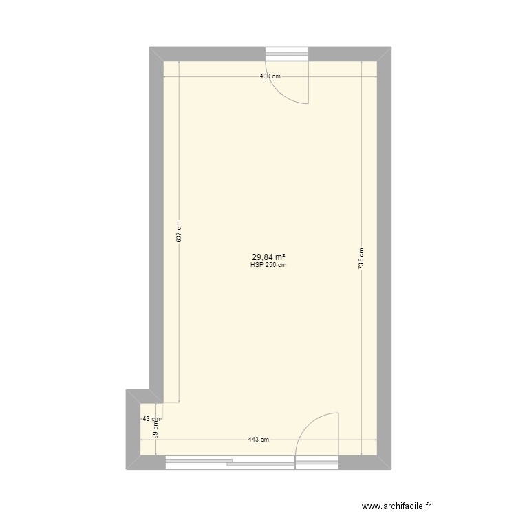 Institut Scaer. Plan de 1 pièce et 30 m2