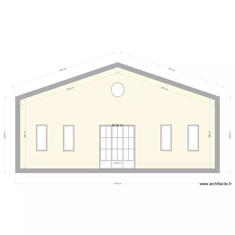 fa&ccedil;ade levant. Plan de 
