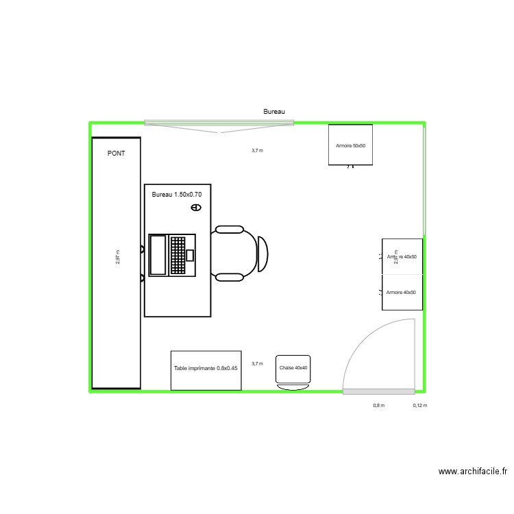 Bureau. Plan de 0 pièce et 0 m2