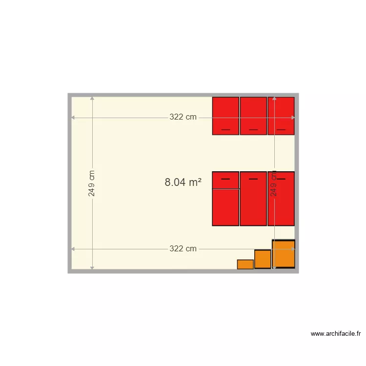CHAMBRE AMANDINE COUPE. Plan de 