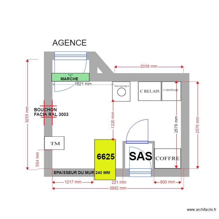 PLAN DE MASSE PROJET BOUCHON  ST AYGULF. Plan de 2 pièces et 10 m2