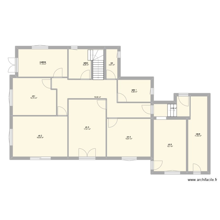 lakita Origine. Plan de 12 pièces et 137 m2