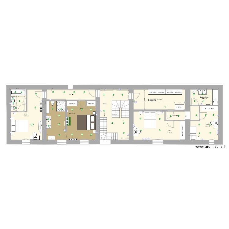 Plan Maison St Savin R1 avec 2 chambres supl. Plan de 0 pièce et 0 m2