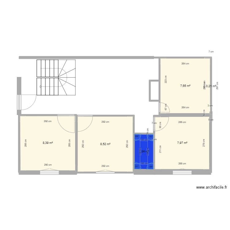 derbghalef. Plan de 6 pièces et 35 m2