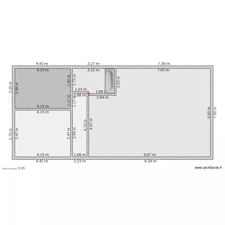 Cauche Appartement. Plan de 