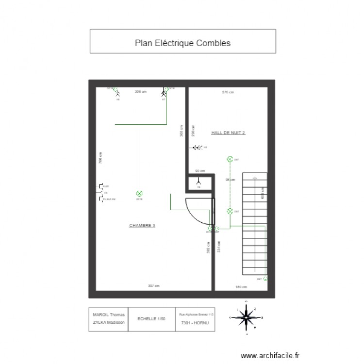 Plan Eléctrique Combles bRAINBOX. Plan de 0 pièce et 0 m2