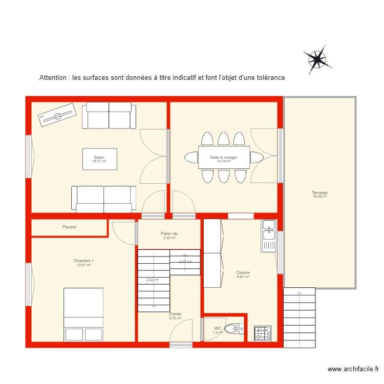 BI 1309 rdc non côté. Plan de 0 pièce et 0 m2