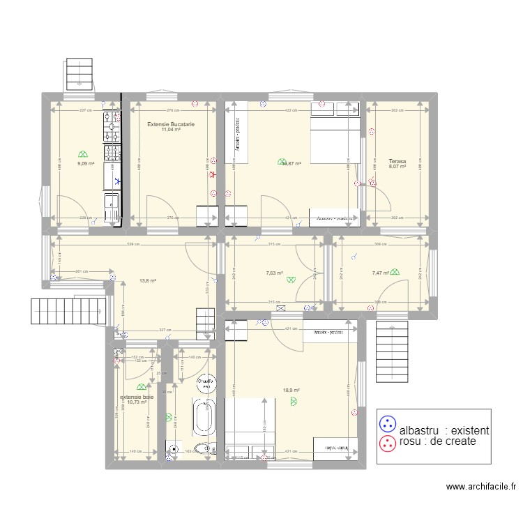 plan d'ensemble 140822. Plan de 9 pièces et 104 m2