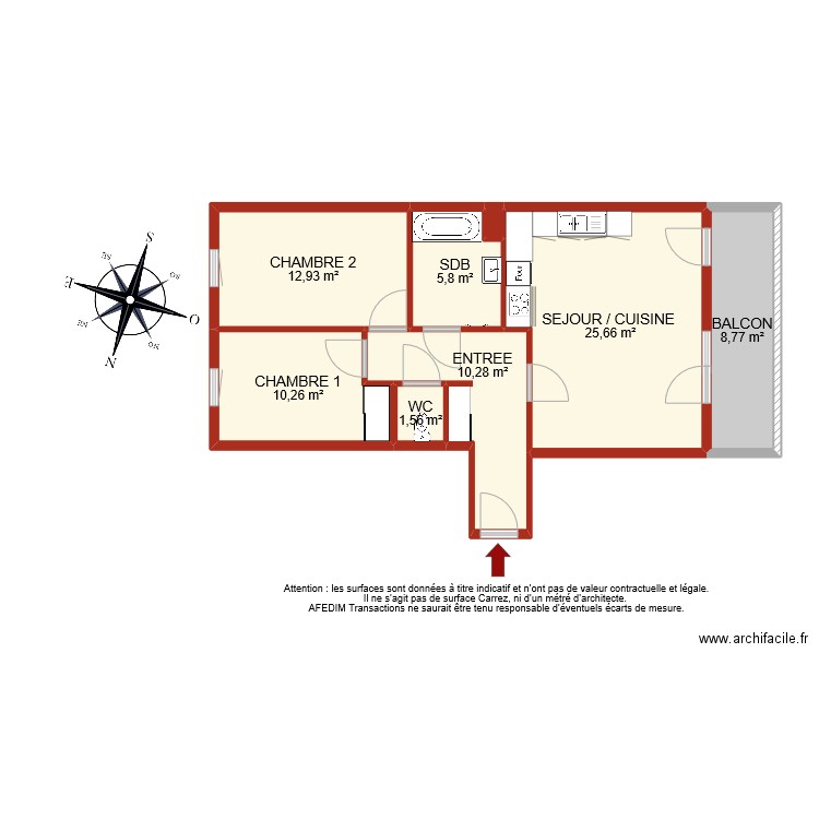 9354. Plan de 8 pièces et 75 m2