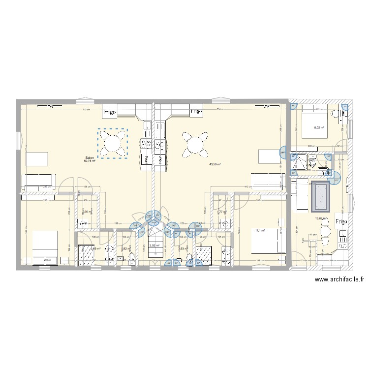 appart saint mard RDC. Plan de 12 pièces et 147 m2