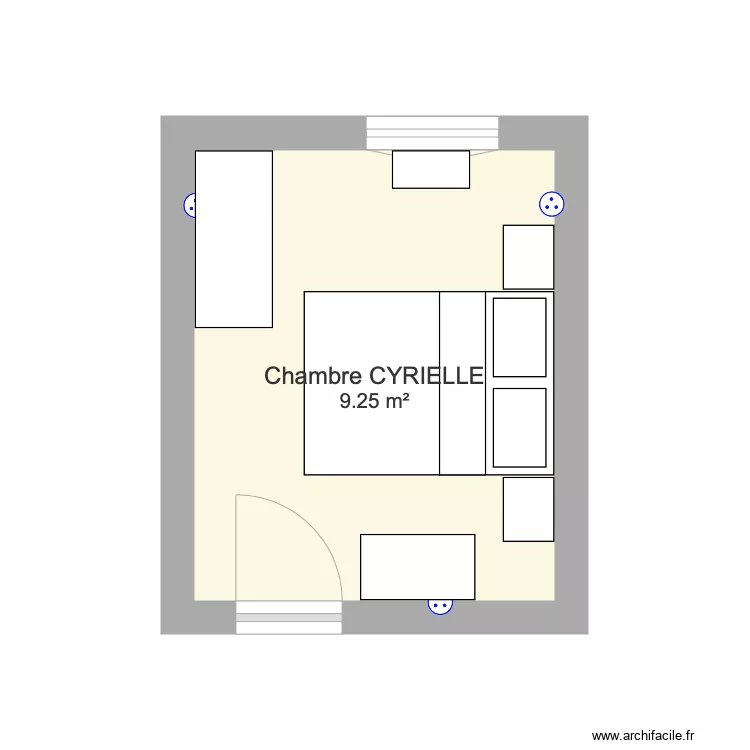 chambre Cyrielle. Plan de 