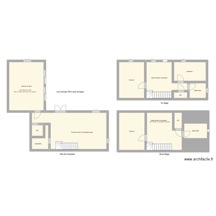 SURROCA. Plan de 15 pièces et 165 m2