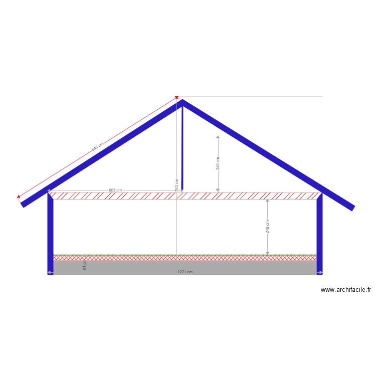 Plan  avec toiture. Plan de 0 pièce et 0 m2