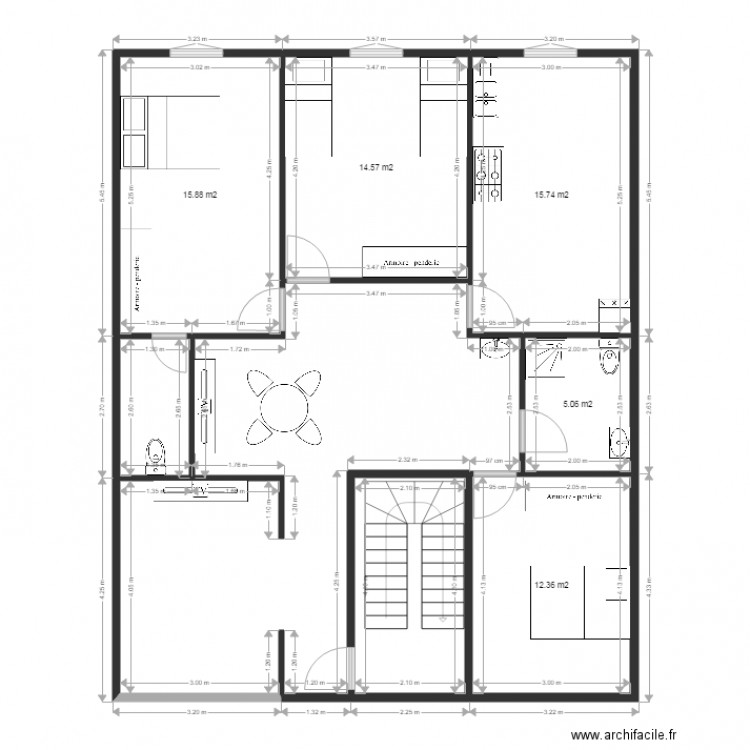 124m 2eme éssai 1er etage. Plan de 0 pièce et 0 m2