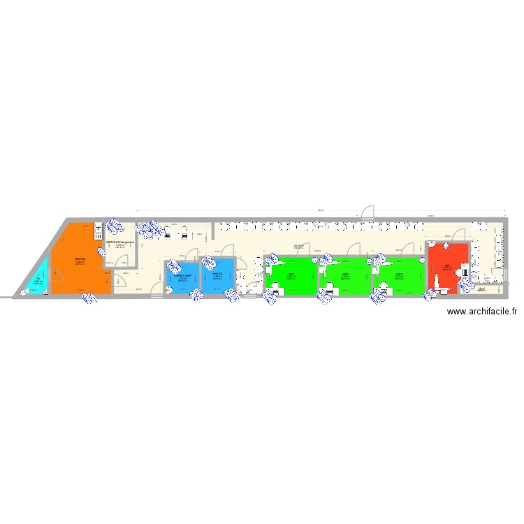 MONTPELIER2. Plan de 11 pièces et 131 m2