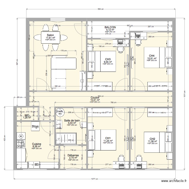 PLAN TROYES PROJET SALLE DE BAIN. Plan de 11 pièces et 94 m2