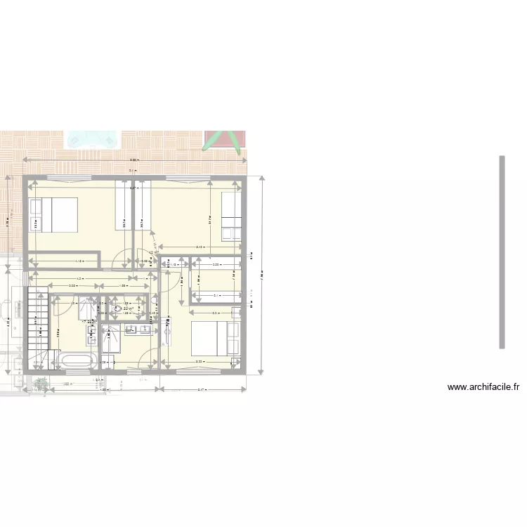 Baptiste et Papa etage . Plan de 