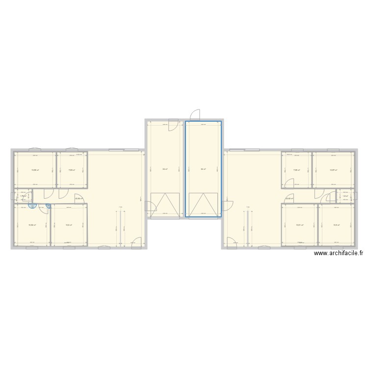 MAISON JUMELEE SENARGENT fenêtre et portes. Plan de 14 pièces et 305 m2