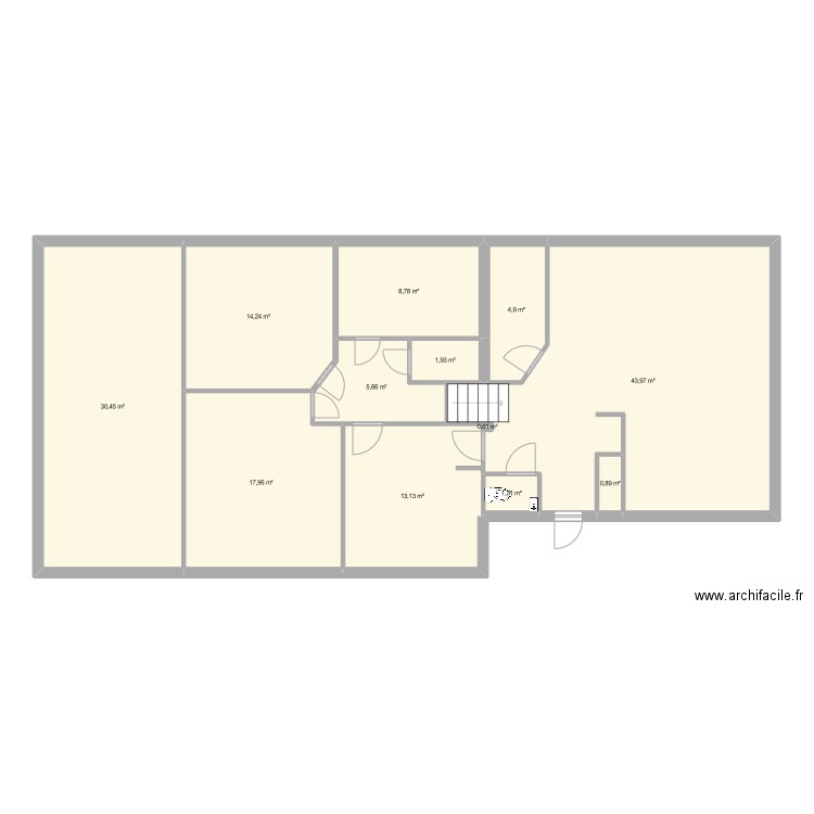 Oullieres Projet. Plan de 12 pièces et 143 m2