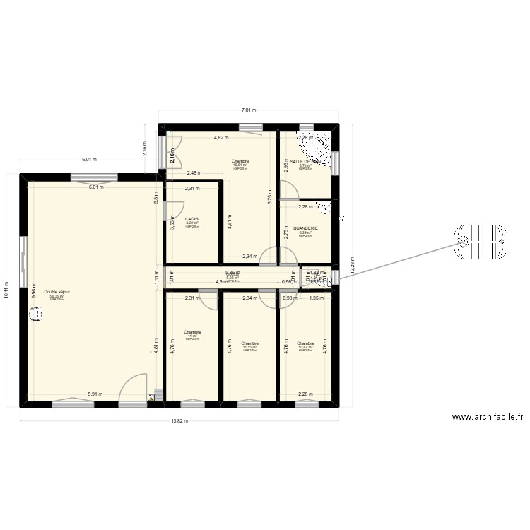 MAISON CONT 8/10. Plan de 10 pièces et 137 m2