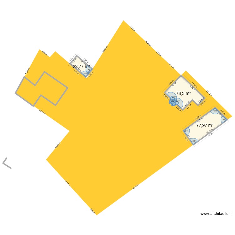 JARDIN. Plan de 3 pièces et 179 m2
