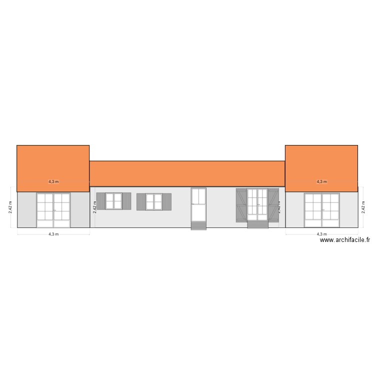 FACADE NORD EST APRES TRAVAUX. Plan de 0 pièce et 0 m2