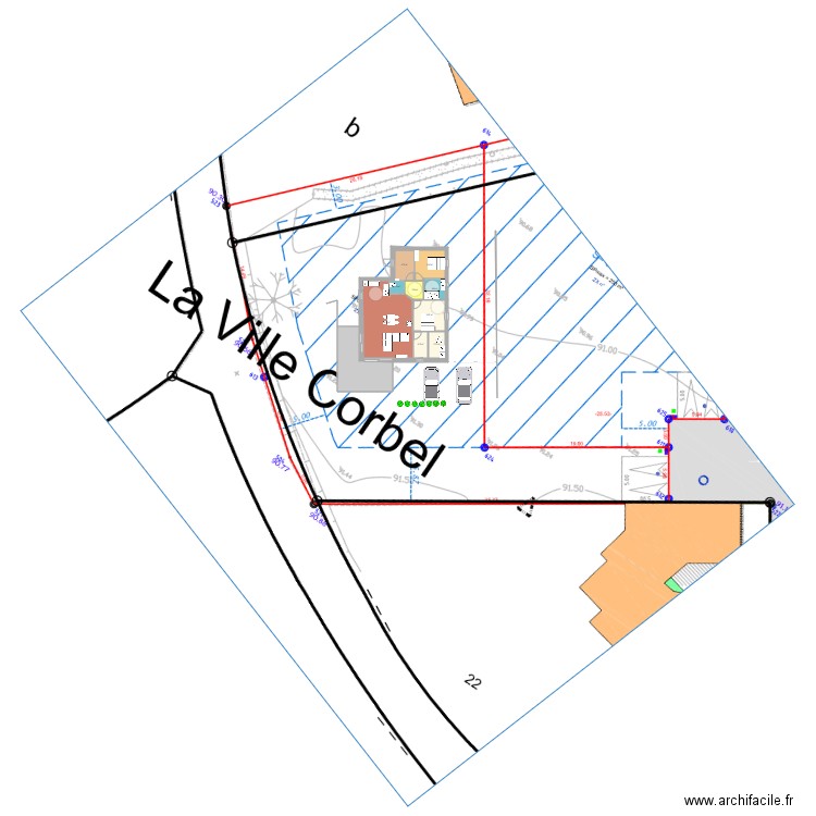ue de la loge avec plan Maoué Centre. Plan de 10 pièces et 116 m2