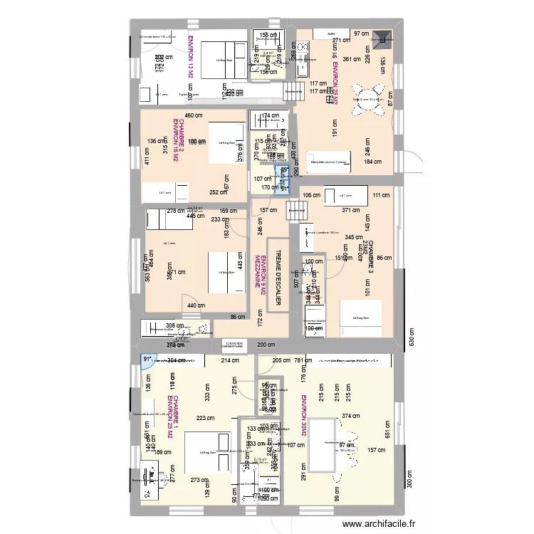 GRANGE SANS MEZZANINE. Plan de 