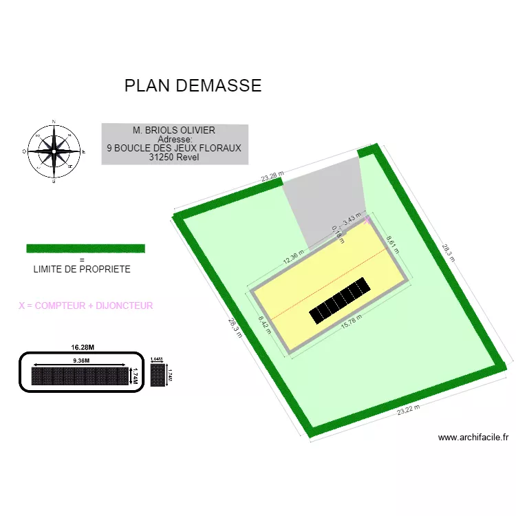 PLAN DE MASSE BRIOLS OLIVIER. Plan de PLAN DE MASSE BRIOLS OLIVIER. Plan de